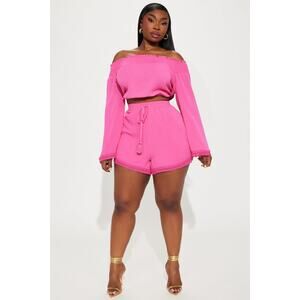 Down Town Short Set Pink Fashion Nova Womens 1X